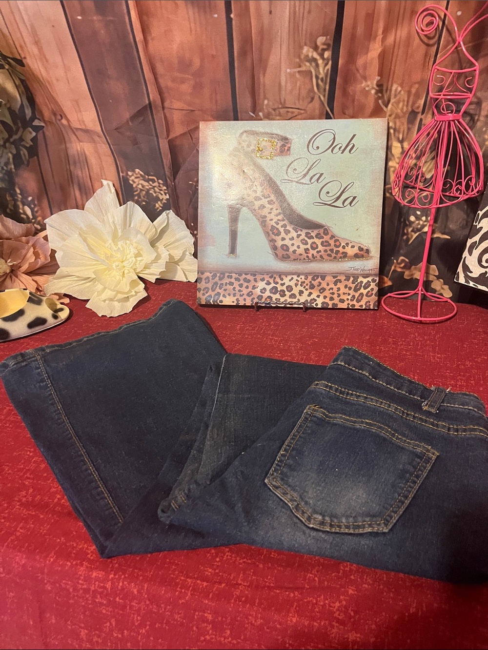 Source Unknown Women's Dark Blue Boot-Cut Jeans